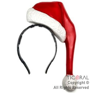 VINCHA CON GORRO DE PAP NOEL PLASTICA x 6