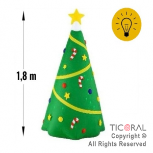 INFLABLE DECORACION ARBOL DE NAVIDAD LED 1.8 MTS X 1