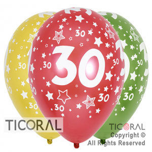GLOBO SEMPERTEX R12 INF SATIN NUMERO 30 SURTIDO x 10