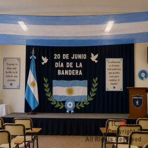 BANDERA ARGENTINA BALCON ANCHO 60CM X LARGO 5MT