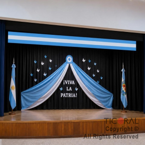 BANDERA ARGENTINA DECORATIVA 40CM ANCHO X 3MT LARGO