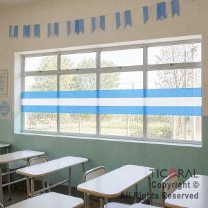 BANDERA ARGENTINA DECORATIVA 40CM ANCHO X 3MT LARGO