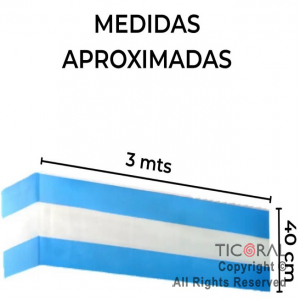 BANDERA ARGENTINA DECORATIVA 40CM ANCHO X 3MT LARGO