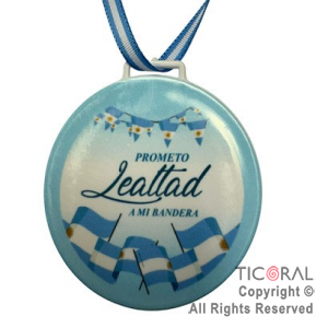 MEDALLA PROMESA A LA BANDERA PLASTICA 6 CM X 1
