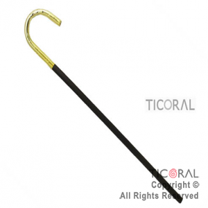 BASTON CURVO C/MANGO DORADO CABALLERO x 1