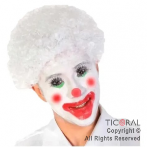 PELUCA PAYASO BLANCA x 1