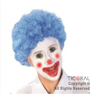 PELUCA PAYASO AZUL x 1