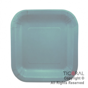 PLATO CHICO CUADRADO CELESTE x 8