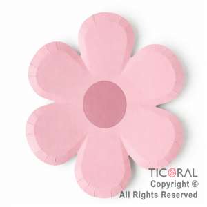 PLATO FLOR MARGARITA ROSA X 10 UNIDADES x 1
