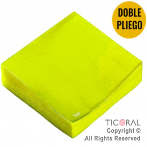 SERVILLETA PREMIUM AMARILLO FLUO 33X33 x 20