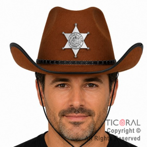 SOMBRERO SHERIFF MARRON X 1