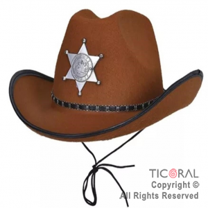 SOMBRERO SHERIFF MARRON X 1
