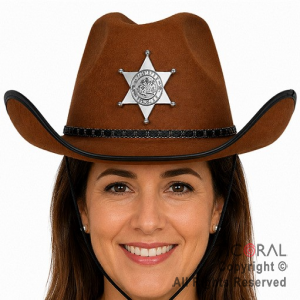 SOMBRERO SHERIFF MARRON X 1