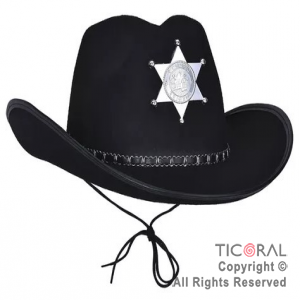 SOMBRERO SHERIFF NEGRO X 1