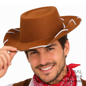 SOMBRERO COWBOY ACORDONADO MARRON