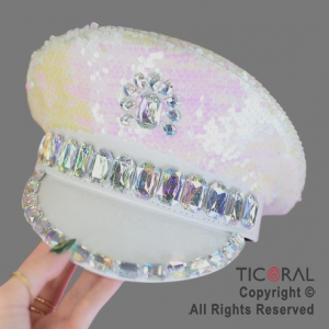 SOMBRERO CAPITAN PREMIUM BRIDE IRIS BLANCO x 1