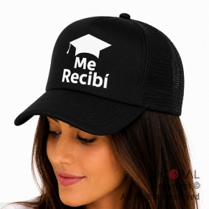 SOMBRERO GORRA IMPRESO ME RECIBI NEGRO CAP x 1
