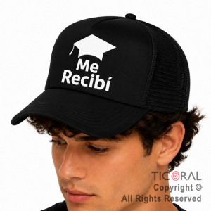 SOMBRERO GORRA IMPRESO ME RECIBI NEGRO CAP x 1