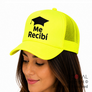 SOMBRERO GORRA IMPRESO ME RECIBI FLUO AMARILLO CAP x 1