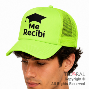 SOMBRERO GORRA IMPRESO ME RECIBI FLUO VERDE CAP x 1