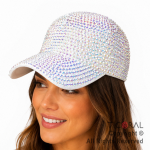 SOMBRERO GORRA TRUCKER CON STRASS BLANCO x 1