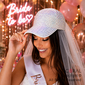 SOMBRERO GORRA TRUCKER CON STRASS BLANCO x 1
