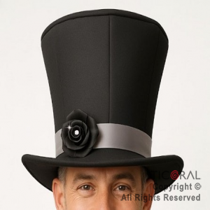 SOMBRERO GALERA NEGRA CON FLOR x 1