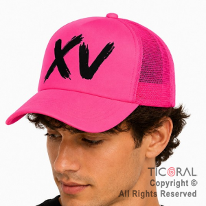 SOMBRERO GORRA IMPRESO XV FLUO ROSA CAP x 1