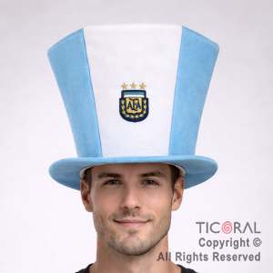 SOMBRERO GALERA HEXAGONAL CON ESCUDO ARGENTINA