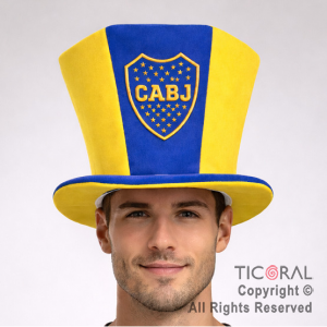 SOMBRERO GALERA HEXAGONAL CON ESCUDO BOCA x 1