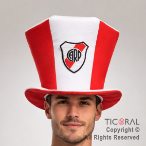 SOMBRERO GALERA HEXAGONAL CON ESCUDO RIVER x 1