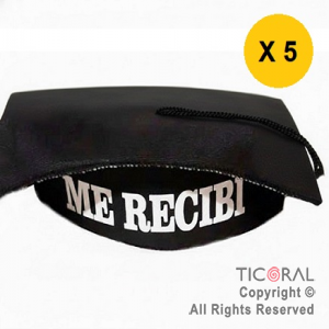 SOMBRERO ME RECIBI JERSEY NEGRO CON IMPRESION x 5