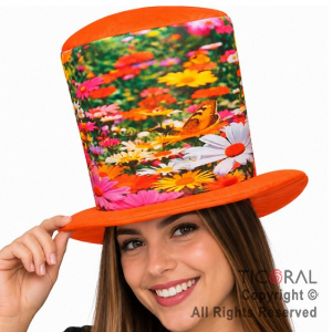 SOMBRERO GALERA FLORES MARGARITAS DE COLORES