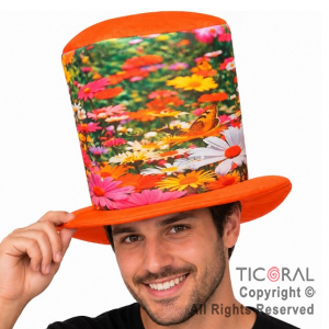 SOMBRERO GALERA FLORES MARGARITAS DE COLORES