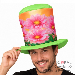 SOMBRERO GALERA FLORES MARGARITAS ROSAS