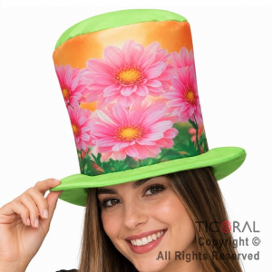 SOMBRERO GALERA FLORES MARGARITAS ROSAS