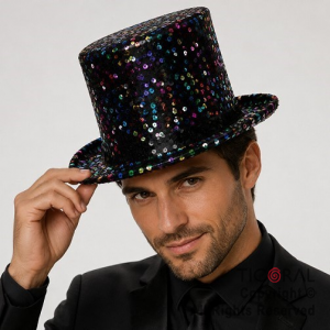 SOMBRERO GALERA LENTEJUELAS MULTICOLOR x 1