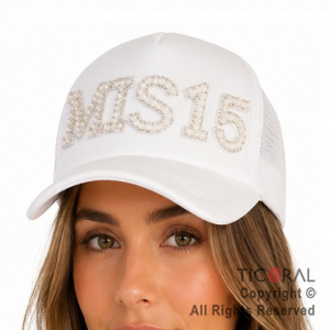 SOMBRERO GORRA MIS 15 BLANCO