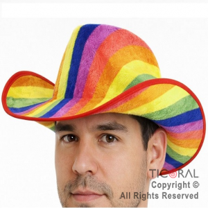 SOMBRERO COWBOY MULTICOLOR FLUO x 1