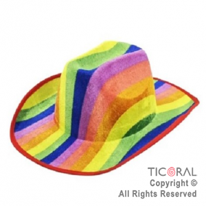 SOMBRERO COWBOY MULTICOLOR FLUO x 1