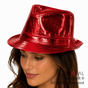SOMBRERO TANGUERO FUNYI METALIZADO ROJO