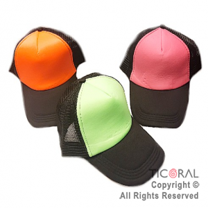 SOMBRERO GORRO TRUCKER NEGRO CON FRENTE FLUO NEON COLORES SURTIDOS CAP x 1