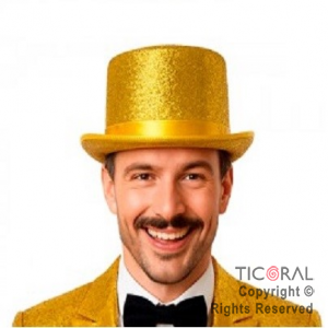 SOMBRERO GALERA GLITTER ORO x 1