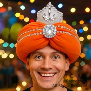 TURBANTE PREMIUM NARANJA FLUO x 1