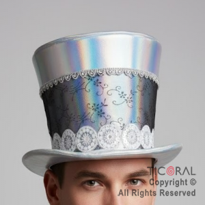 SOMBRERO GALERA LUJO IRIDISCENTE COLGANTES x 1