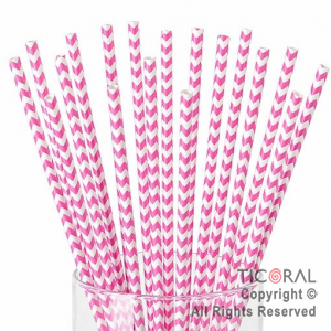 SORBETE POLIPAPEL METALIZADO IMPRESO ZIG ZAG BLANCO Y ROSA X 25