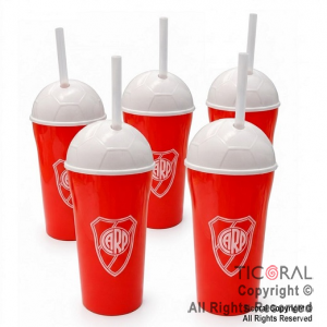 VASO DOMO RIVER PLATE CON SORBETE 400 ML x 5 Imagen: 0