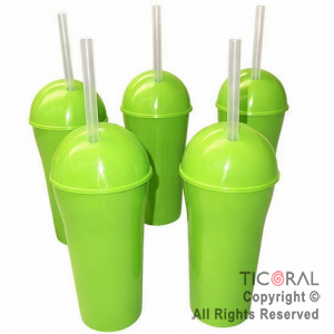 VASO DOMO CON SORBETE 400 ML VERDE MANZANA x 5