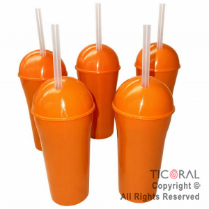 VASO DOMO NARANJA CON SORBETE 400 ML x 5