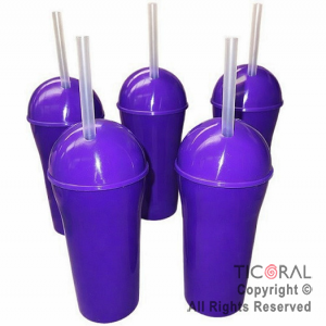 VASO DOMO CON SORBETE 400 ML VIOLETA x 5